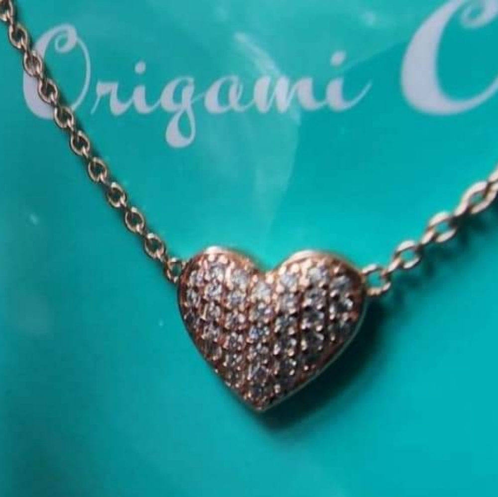 Origami owl heart with stones new